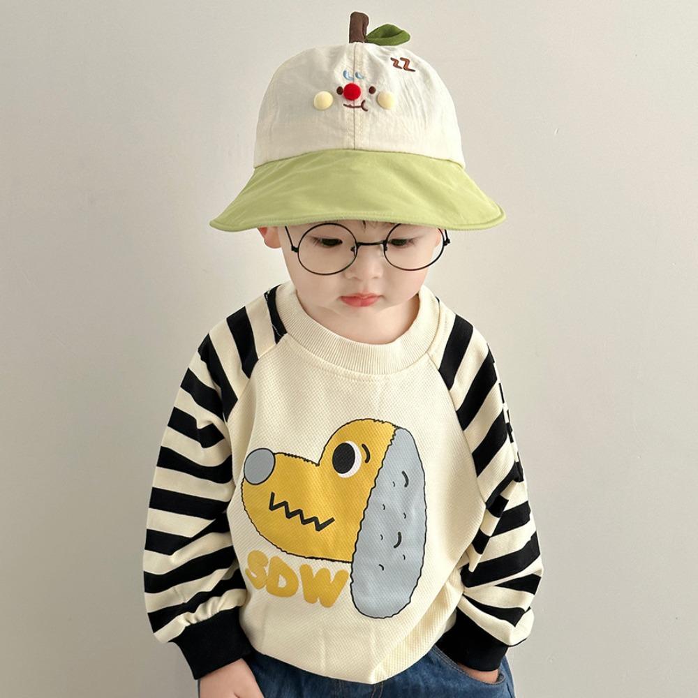 Embroidery Summer Kid Sunhat Quick-dry Children's Bucket Hat Solid Color Korean Style Cap Kid