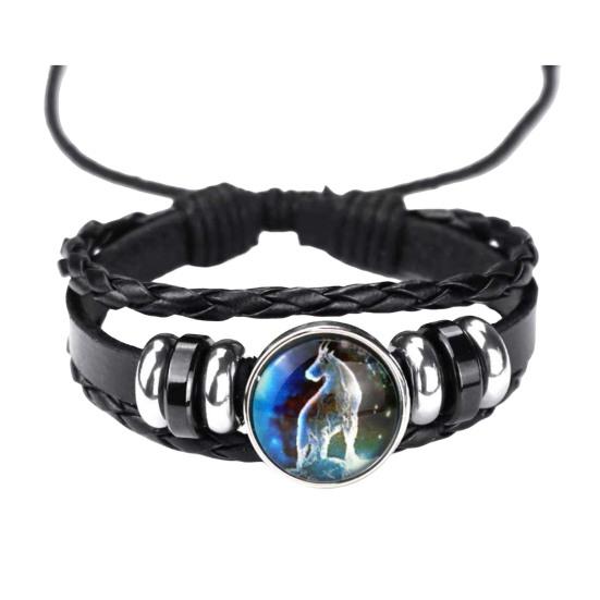 Браслет-унисекс Constellation, многослойный, плетеный, из искусственной кожи, регулируемый, сплав, светится ночью