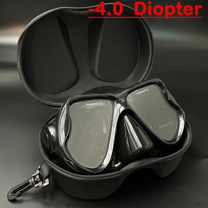 Индивидуальная оптическая корректирующая маска для дайвинга для взрослых с близорукостью, стеклянная линза, маска для плавания с диоптриями от -1,5 до -5,0, упаковка в черной коробке