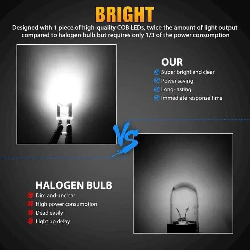 W5W Led T10 Car Light Cob Clear 6000K Auto Automobiles Motor License Plate Lamp Dome Light Reading Drl Bulb Style 12V