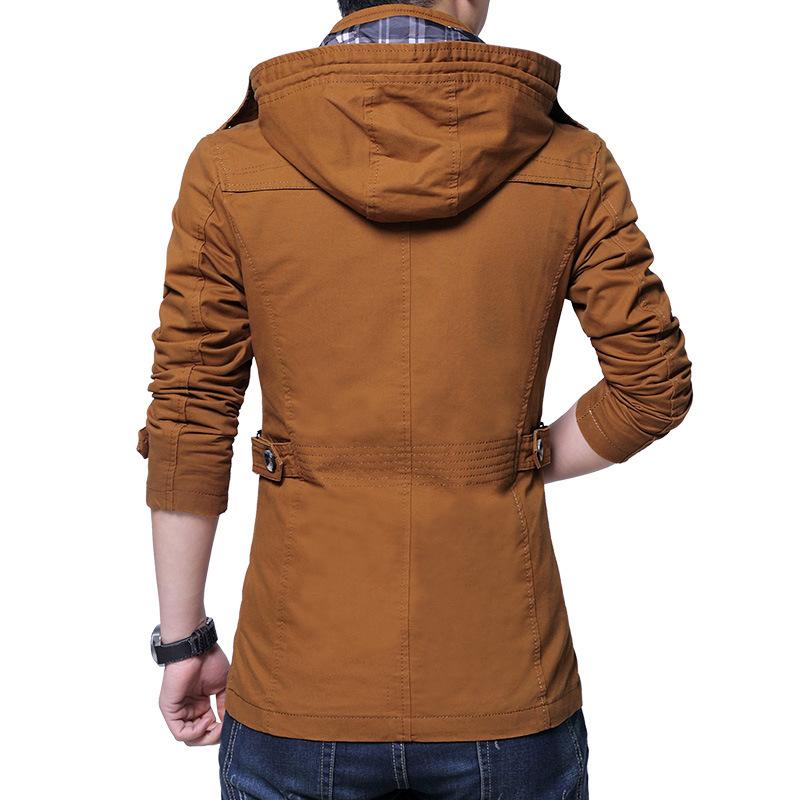 Spring and Autumn Men's New Men's Jacket Korean Version of Casual Versatile Jacket Jacket Cotton Washed Trench Coat Tide