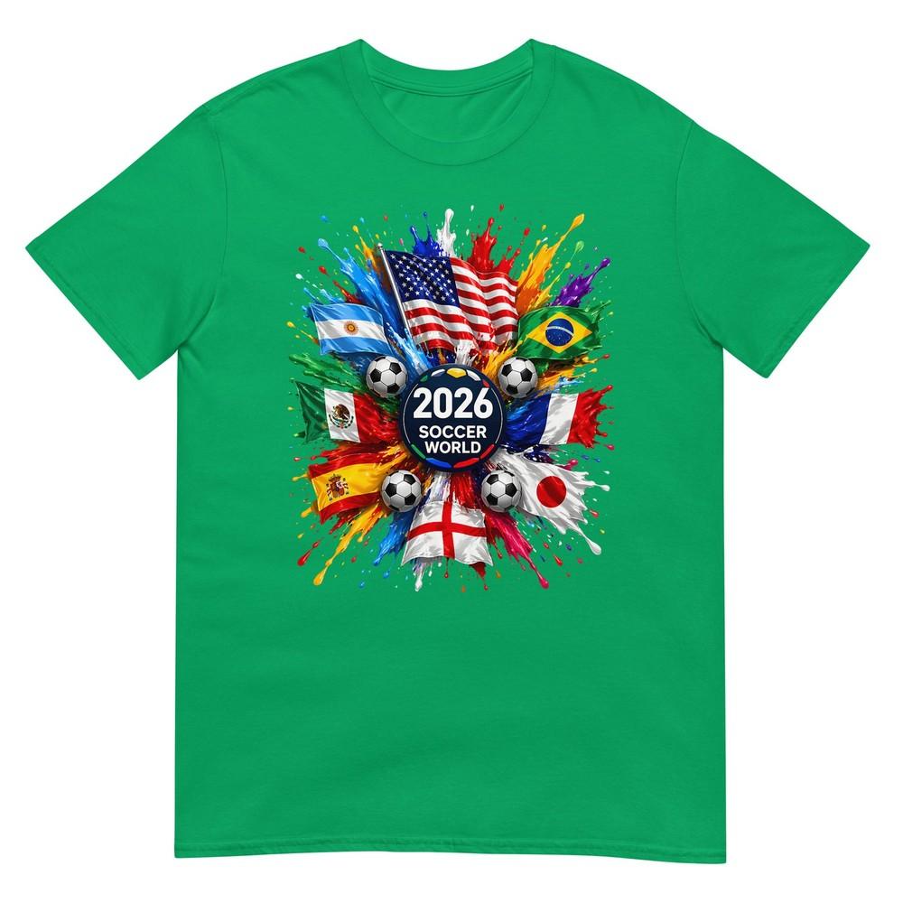 2026 Soccer World Usa Flag Burst Fan Tee TShirt