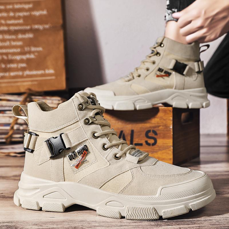 2024 Новые модные ботинки мужские осень-зима повседневные черные ботильоны для мужчин удобные массивные мотоциклетные ботинки мужские инструментальные туфли