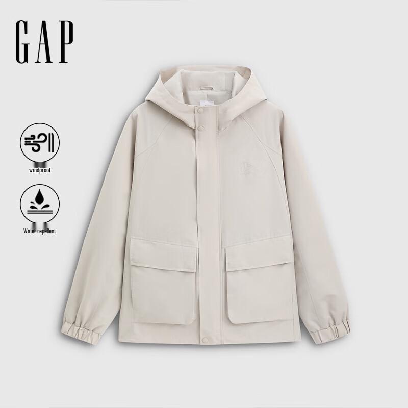 Gap Унисекс ветрозащитная куртка для улицы с вышивкой логотипа