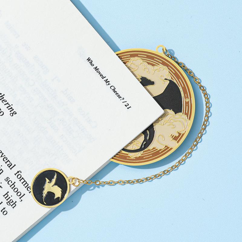 Закладка для книги "Четвертое Крыло" - История Рыцаря-Дракона Готическая Круглая Металлическая Закладка Аксессуары для Книг Подвеска Закладка-Дракон Канцелярские Товары