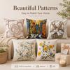 2D Flat Printed Floral Cushion Cover Peach Skin Faux Embroidery Pillowcase For Sofa Living Room Home Decor Spring Throw Pillow