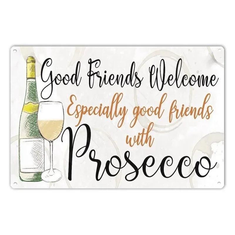 Prosecco Vintage Poster Cocktails Metal Tin Signs Pub Bar Decoration Prosecco Princess Wall Art Decor