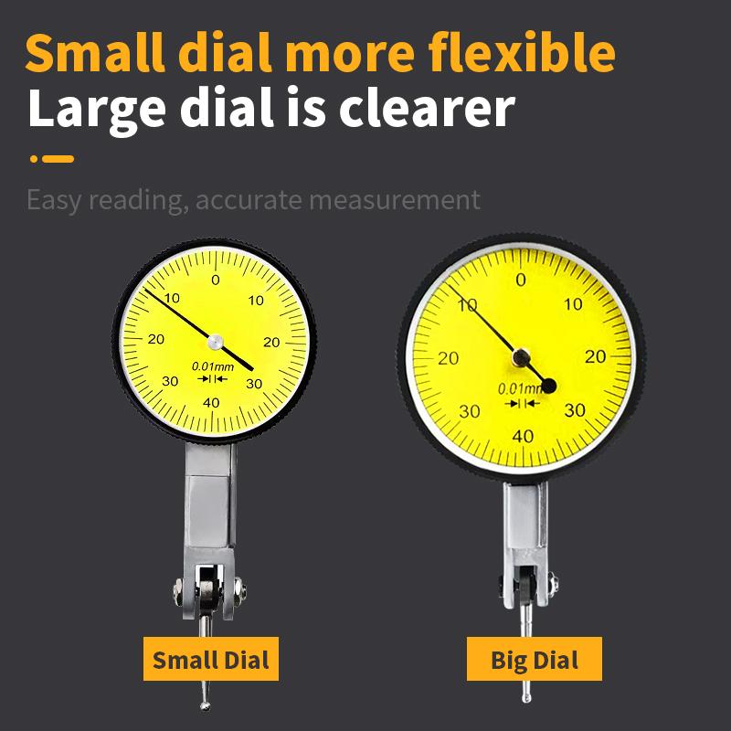 Индикатор циферблатный рычажный Kerseo 0-0,8 мм с измерительными зондами механический измерительный инструмент 0,01 мм индикаторы для проверки циферблата