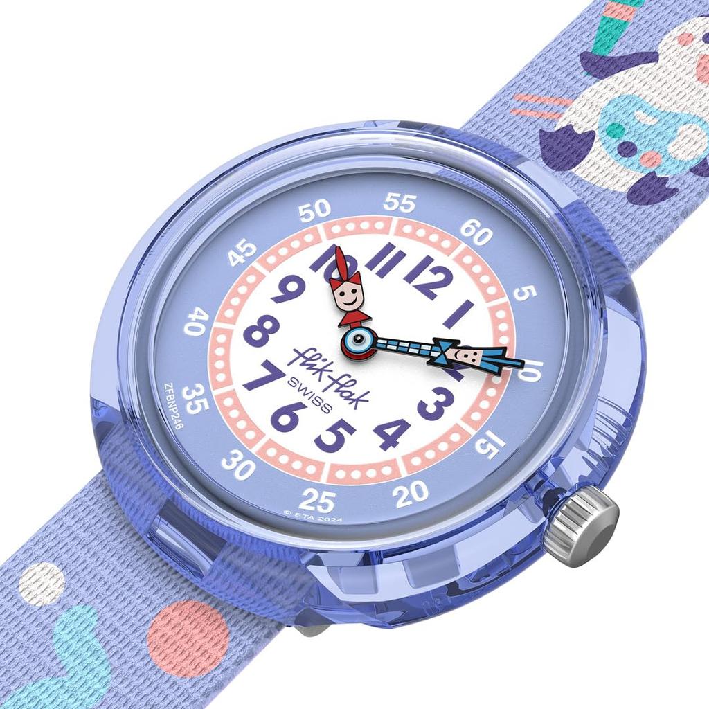 Swatch Flik Flak Arty Animals Watch FBNP246 Purple Girls'
