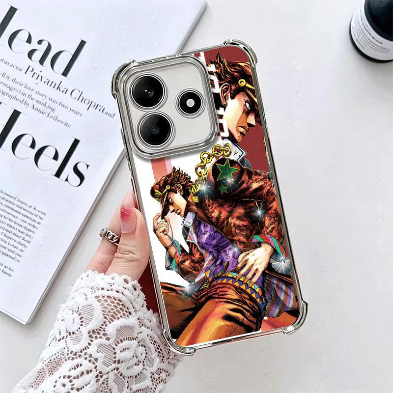 Мягкий чехол для телефона с дизайном из аниме JoJo Adventure для Xiaomi Redmi Note 14 15 Pro Plus 13 12 11S 11T 5G 10 9S 9 Покрытие Защита от падения Fund