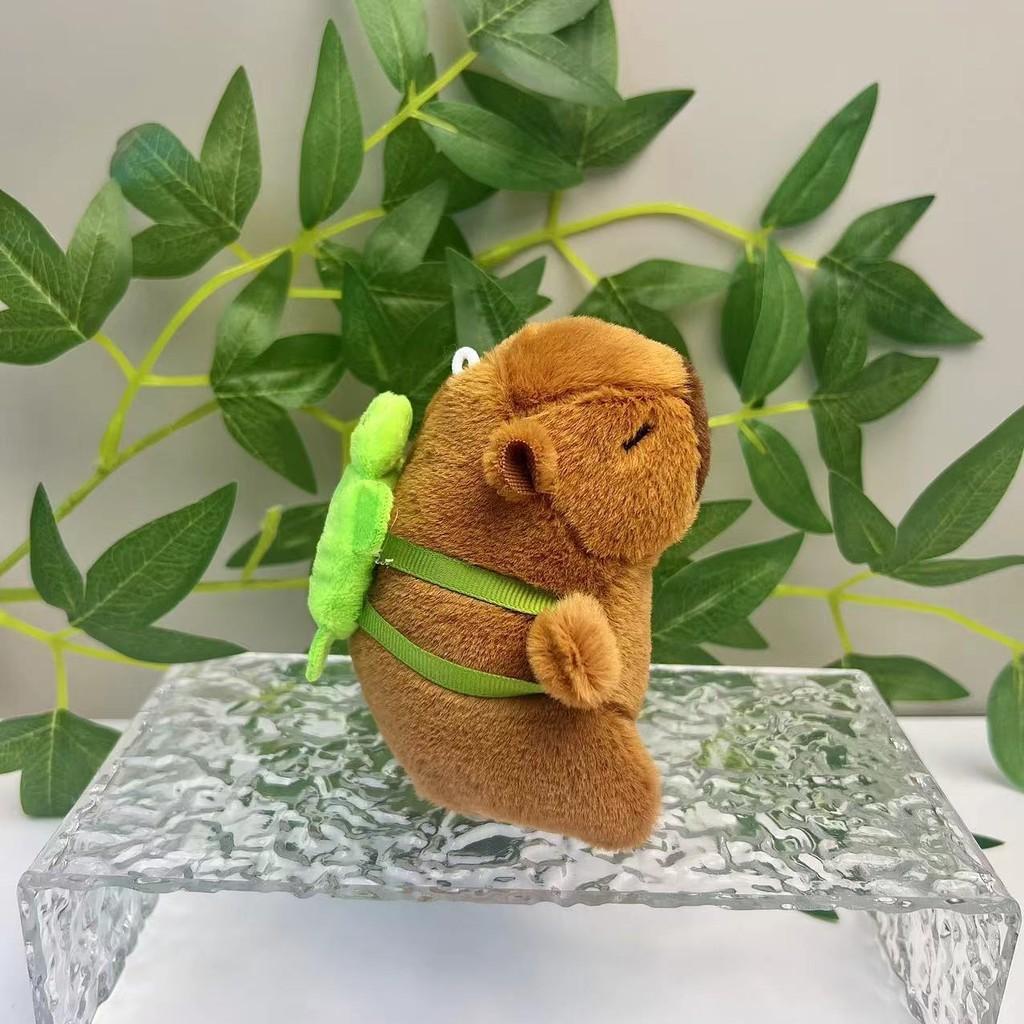 Забавный плюшевый брелок-капибара, красочный дизайн животного, идеально подходит для украшения детской комнаты или сумки