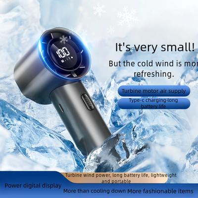 Новый мощный охлаждающий вентилятор Перезаряжаемый через USB смарт-дисплей Мини-ручной вентилятор Портативный перезаряжаемый турбо-маленький вентилятор Карманный настольный небольшой электрический вентилятор