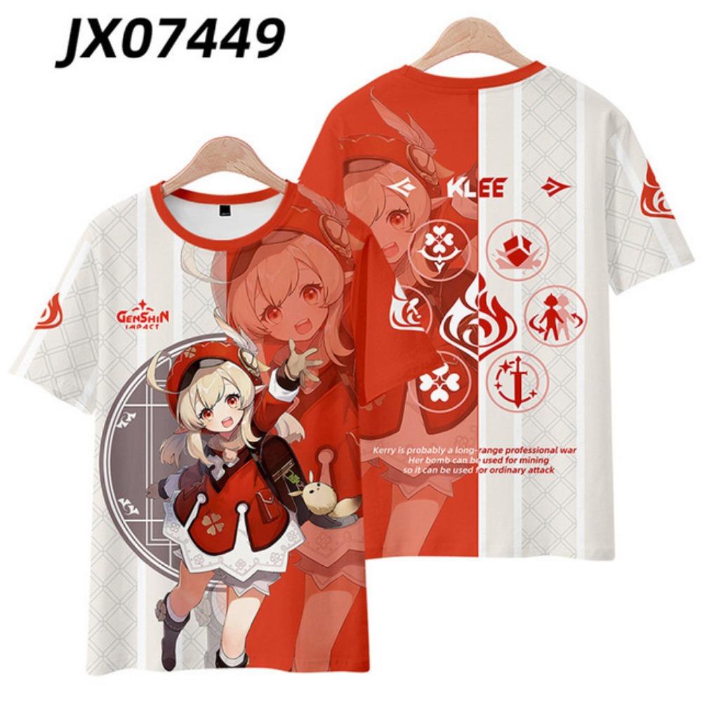 Футболка Game Genshin Impact с принтом KukiShinobu, 3D-косплей, унисекс, уличная одежда Harajuku, детский топ y2k, мужские и женские футболки с круглым вырезом
