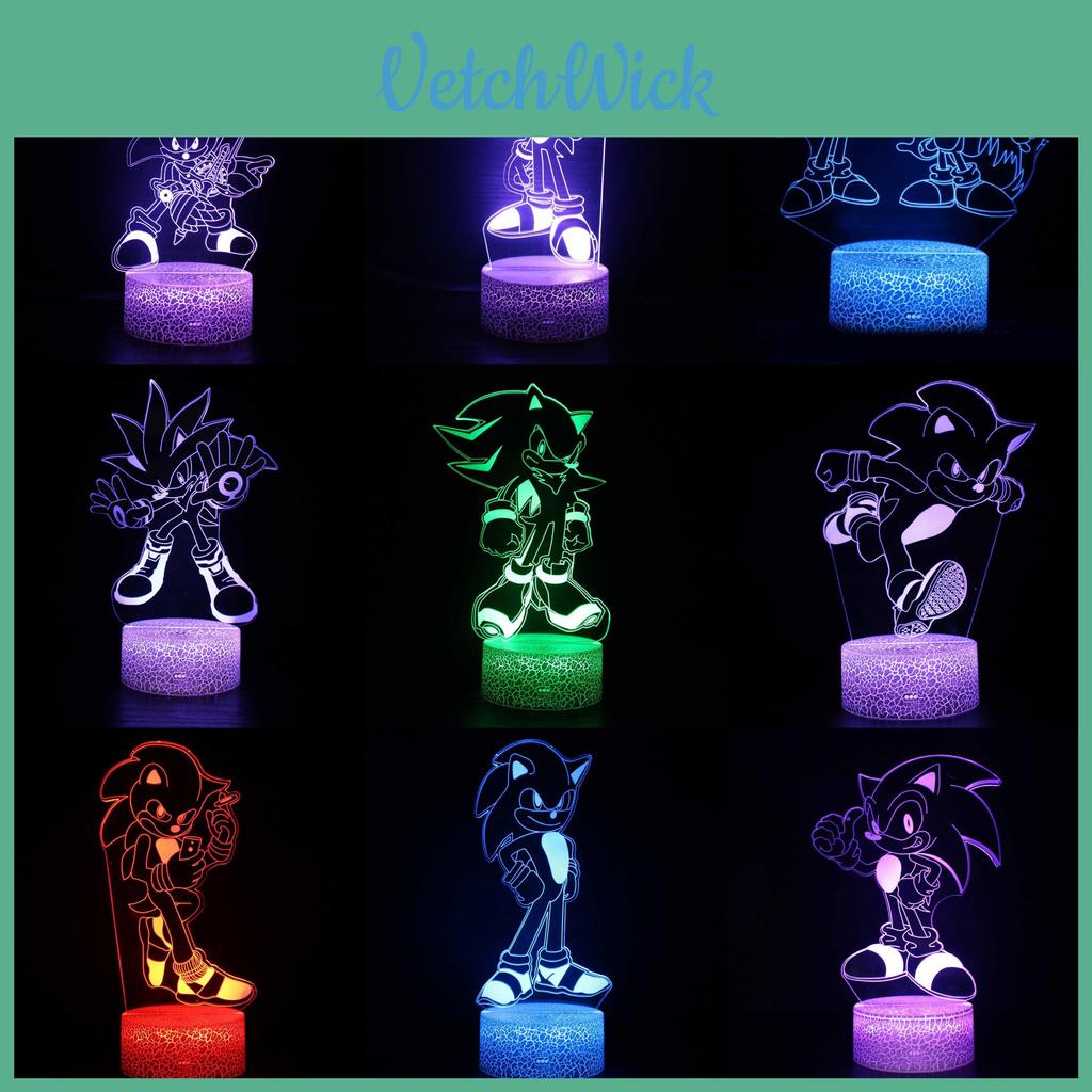 Sonic Series Remote Control 3d Touch Night Light Colorful Acrylic Table Lamp For Home