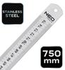 Ruler 75 cm, stainless steel