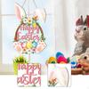 Пасхальный кролик Подвеска на дверь Настенный декор Цветочный Весенний Яйца Подвесная табличка для