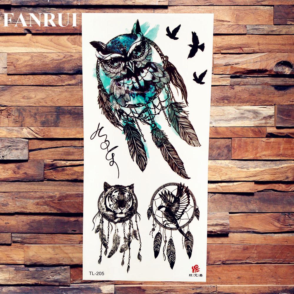 3D Scorpion Temporary Tattoos Realistic Fake Dreamcatcher Wolf Fox Owl Tatoos Sticker For Women Men
