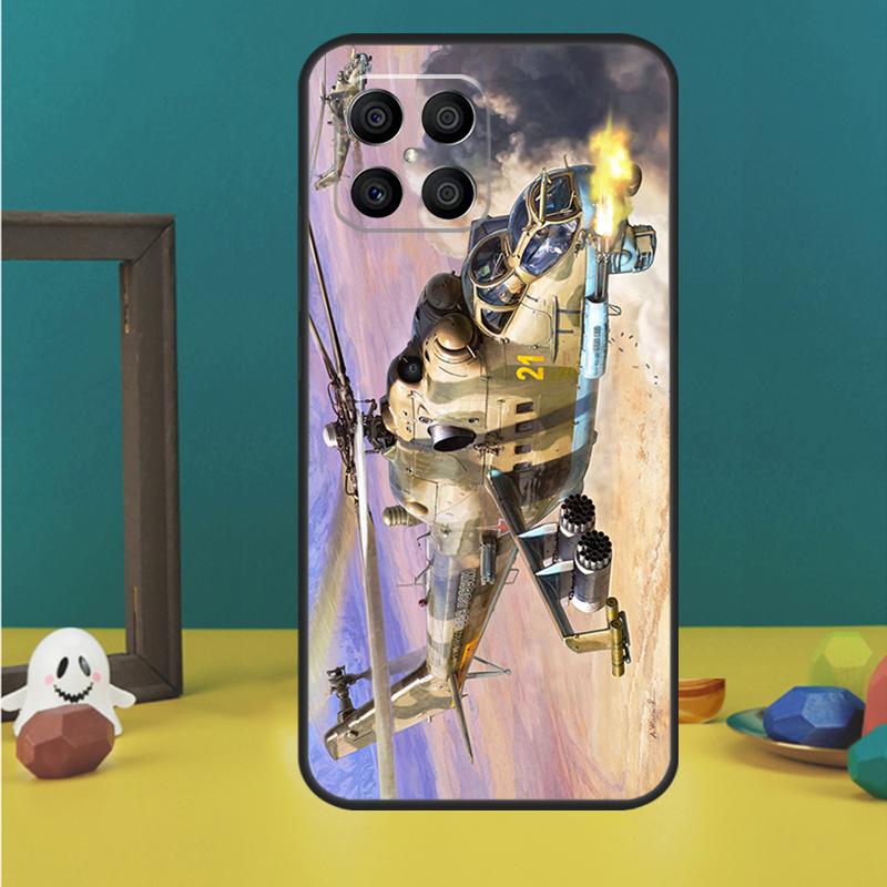 Кейс для вертолета Ми-24 «Крокодил» для Honor X9a X8a X8b X9b X9c X8 X9 50 70 90 Lite Honor 200 Lite Magic 7 5 6 Pro Чехол