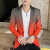 Блейзер Fot Мужской Весенний Новый Мужской Градиентный Костюм Куртка Masculino Корейский Стиль Slim Fit Повседневная Мужская Мода Тенденция Платье Куртка