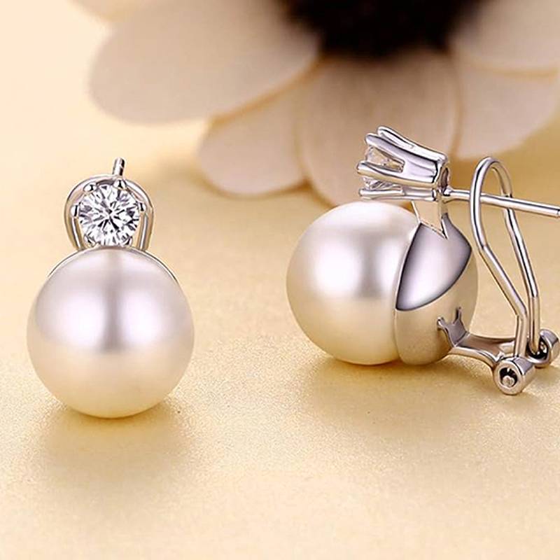 Xiaomi Huitan Imitation Pearl Women Stud Earrings with Brilliant CZ Fashion Accessories for Wedding Engagement Party Elegant Jewelry