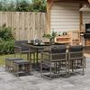 VidaXL 9-Piece Garden Dining Set with Cushions, Table and Folding Back Chairs, Outdoor Patio Furniture 3211496