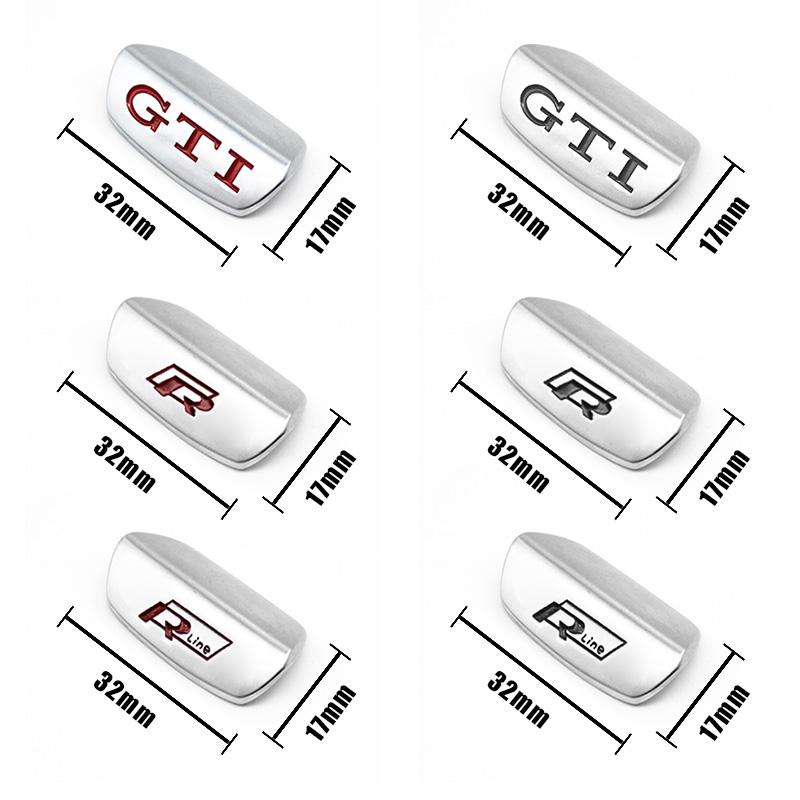 For Volkswagen Car Steering Wheel Accessories Metal Stickers Accessories For VW GTI R Line Polo Golf Passat Scirocco Tiguan Jetta T-ROC Touareg zs0
