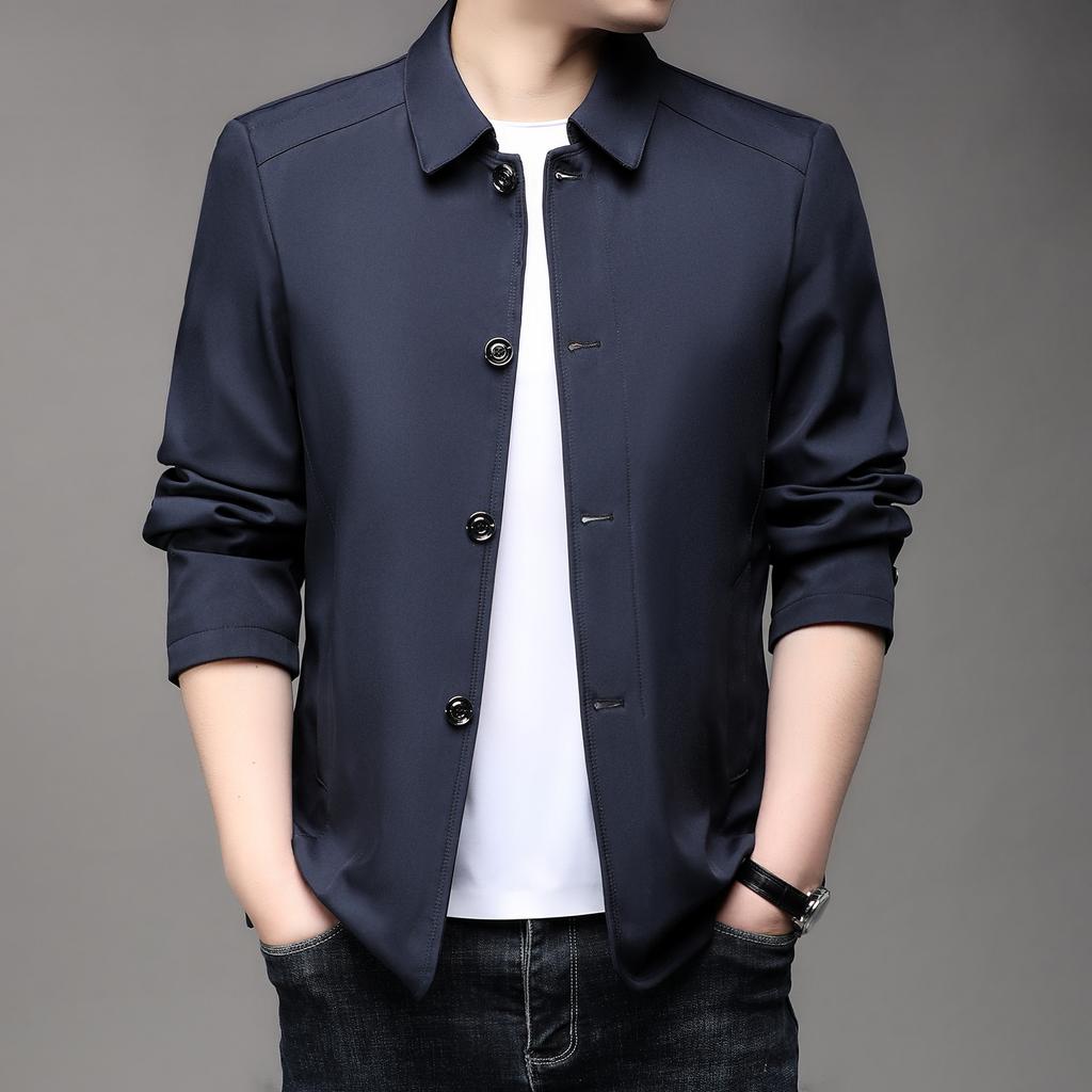 Весенне-осенняя мужская куртка с лацканами, высококлассная повседневная, высококлассная деловая мужская одежда, куртка, куртка папы
