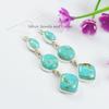Natural Arizona Turquoise Earring, Long Hanging Turquoise Earring, 925 Sterling Silver Earrings, Birthday Gift, Handmade Earrings
