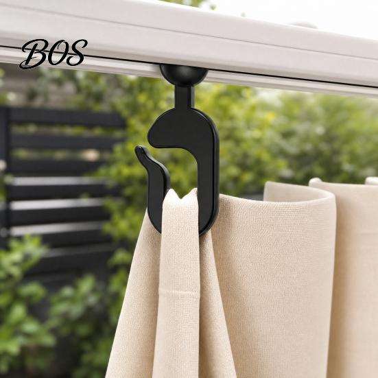 Awning Curtain Hooks 50/100Pcs Plastic Gazebo Hook, Heavy Duty Mosquito Netting Durable Black Track for Outdoor Hotel, Accessories Net