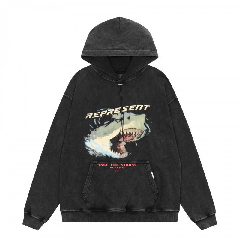 Unisex Oversized Hooded Sweatshirt With Tropical Palm Print Streetwear Cotton Fleece Pullover Winter
