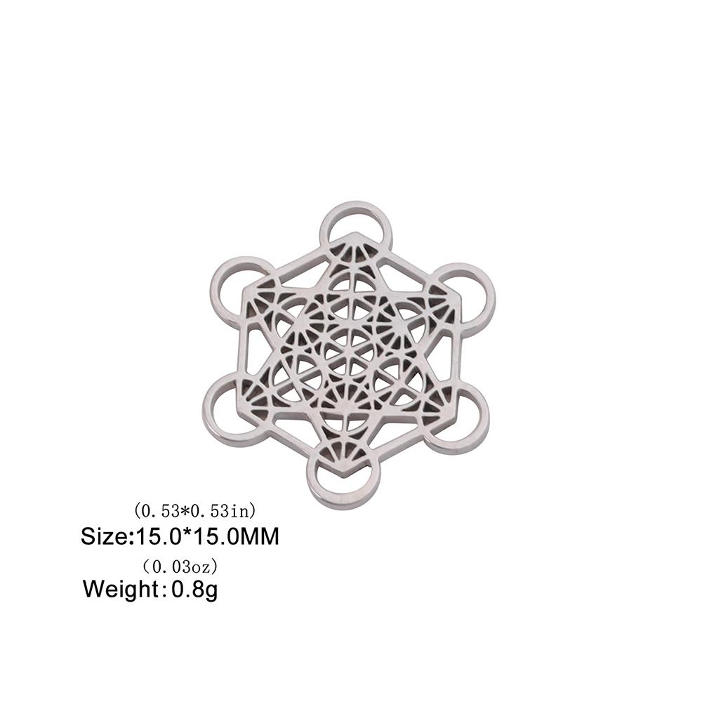 Archangel Metatron Cube Charms for Necklace Earring Jewelry Making Stainless Steel Sacred Geometry Amulet DIY Pendants