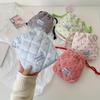 Cute Quilted Cherry Drawstring Pouch, Foldable Portable Storage & Makeup Bag, Ideal Holiday Gift