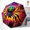 Psychedelic Spider Web Theme 8 Bone Hand Automatic Folding Fashion umbrella, Compact and Portable Design, A Perfect Gift for Birthday, Chris
