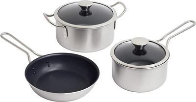 Набор кастрюль и сковородок Urushiyama Metal Industry Идеальный размер для приготовления пищи для одного человека. Тефлоновое платиновое покрытие. Сделано в Японии. Продукт SG.