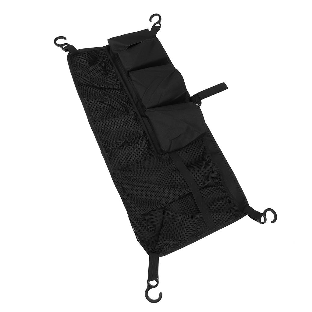 Camping Cart Side Storage Bag Oxford Cloth Multi Compartments Foldable Wagon Side Pocket Bag Black