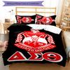 3pcs Delta Sigma Theta logo pattern bedding set duvet cover set includes duvet cover &pillowcases, perfect all season bedroom decoration & gift
