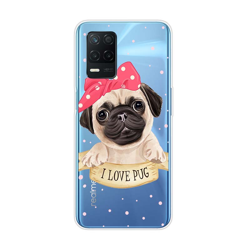 Cartoon Cute Pug Dog For Realme 8 8i V3 V5 GT Neo Flash Edition Explorer Master Neo2 Narzo 30 50i 50A C21Y Phone Case
