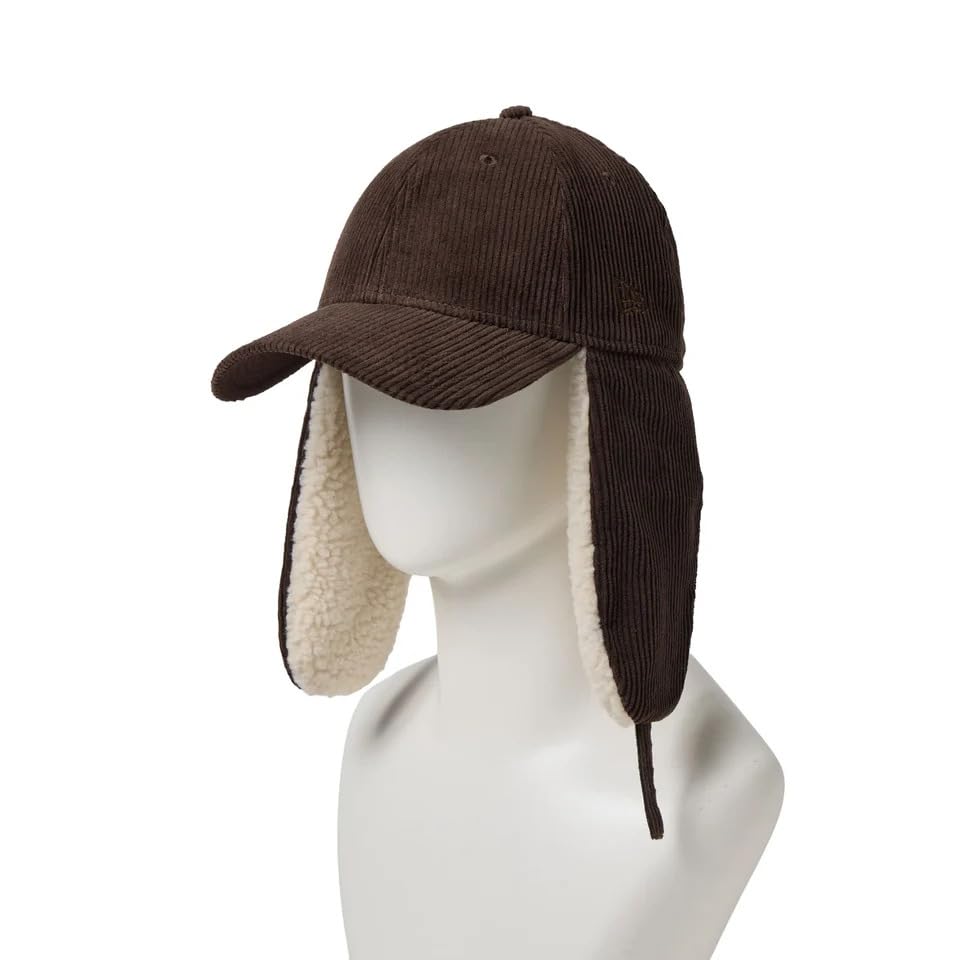 New Era Кепка 9FORTY с ушками собаки 15137034 NER37C6272 Темно-коричневая 9FORTY с ушками собаки Вельветовая 8W Вельветовая Однотонная Шапка Бесплатно Мужская Женская