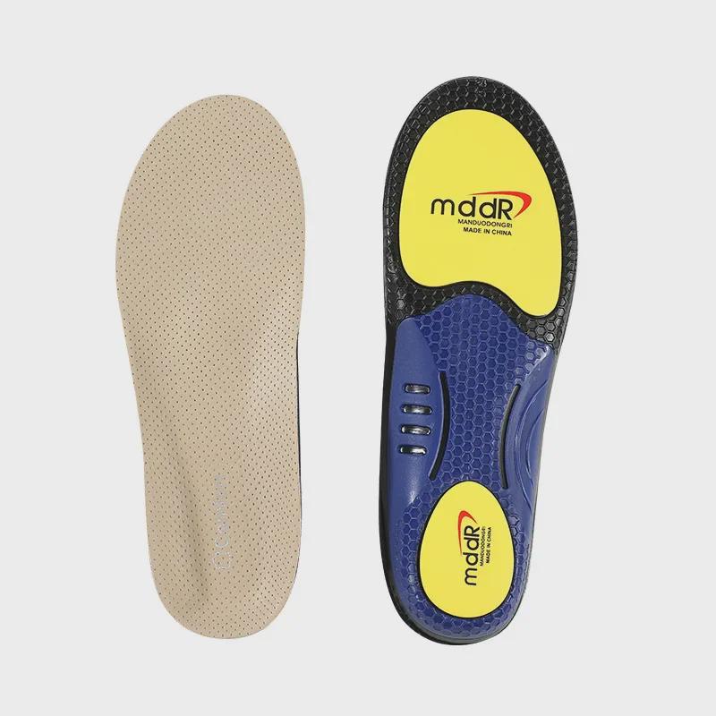 Высокоэластичная спортивная стелька из коровьей кожи: Амортизация, воздухопроницаемость, дезодорирование, поддержка свода стопы, амортизация для бега и баскетбола