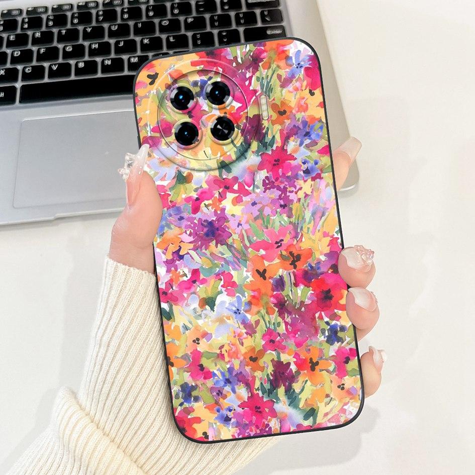 Чехол для Tecno Spark 20 Pro+ 2024 Модный Цветок Кактус Мягкий Жидкий Силикон Защитная Крышка для Объектива на Spark 20 Pro Plus KJ7 Чехол