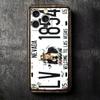 Ретро Винтажная Номерная Табличка Мягкий Чехол для Телефона для iPhone 16 16E 17 Air 15 Pro Max 14 Plus 13 Mini 11 12 7 Черная Задняя Крышка