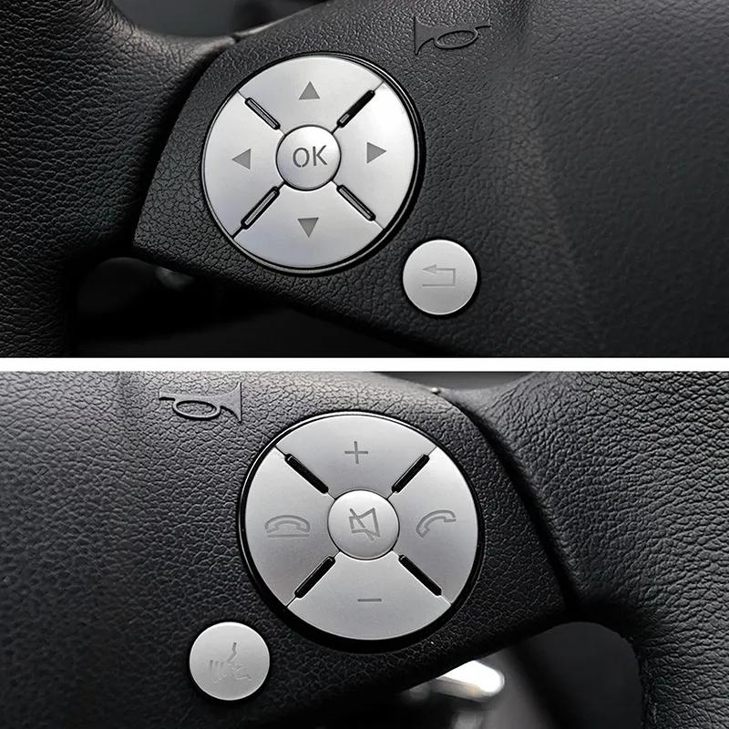 Car Console Steering Wheel Buttons Cover Decoration Sequ Trim For Mercedes Benz ML GL CLS GLK E C Class Interior Accessories