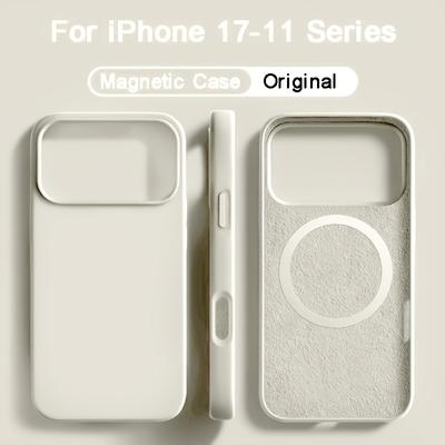 Для Magsafe Магнитный Жидкий Силиконовый Чехол Для iPhone 17 16 15 14 13 Pro Max 17Pro Air 16Pro Беспроводная Зарядка Мягкие Чехлы Обложка