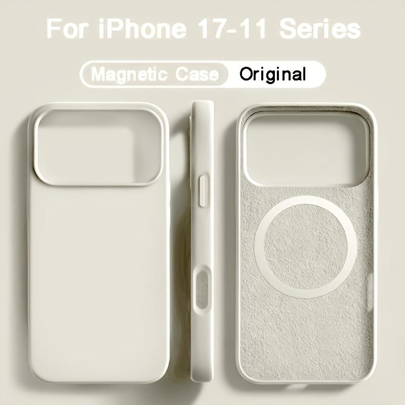 Для Magsafe Магнитный Жидкий Силиконовый Чехол Для iPhone 17 16 15 14 13 Pro Max 17Pro Air 16Pro Беспроводная Зарядка Мягкие Чехлы Обложка