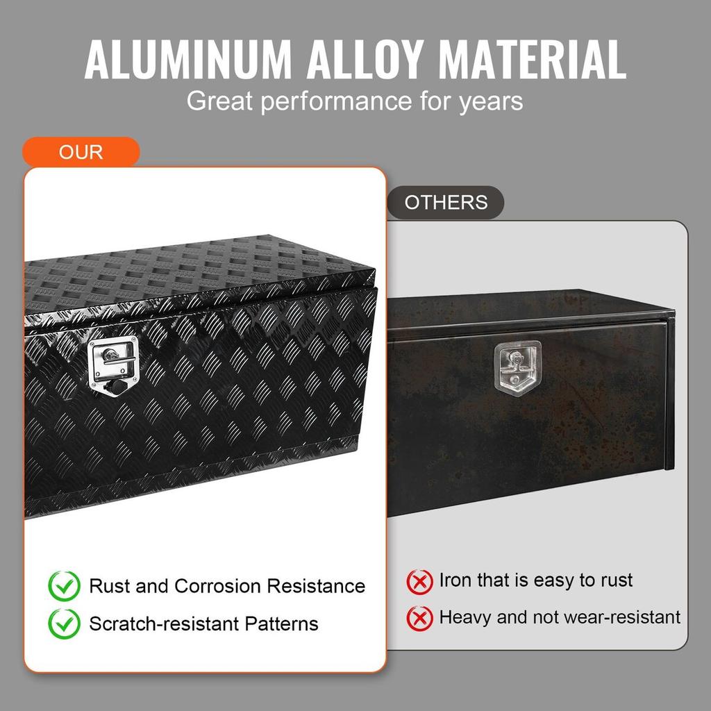 Underbody Aluminum Truck Tool Box 60" x 17" x 18" Trailer RV Tool Storage