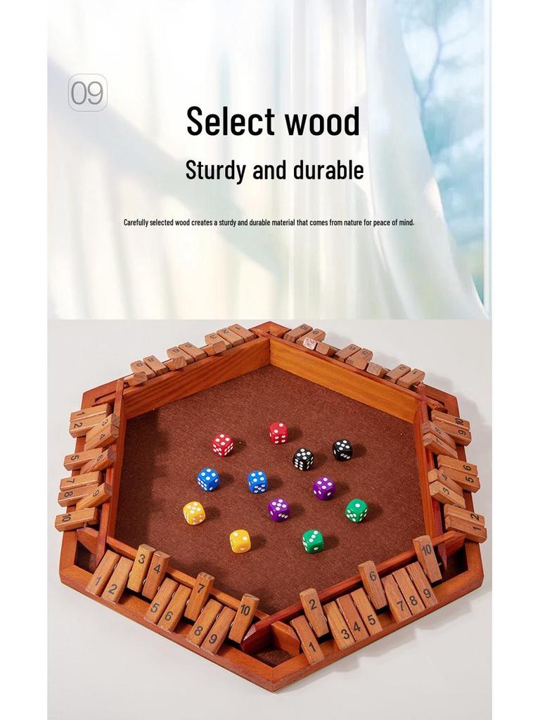 Шестиугольная деревянная математическая игра-перевертыш - Обучающая настольная игрушка для родителей и детей и забава для вечеринок