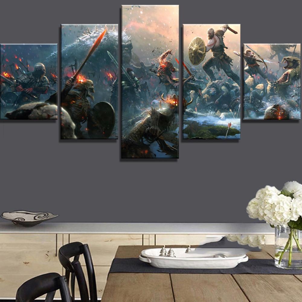 Game Character Modular Pictures Posters, Canvas Wall Art, Home Decorative Framed, Modern Living Room Decoration Paintings, 5 PCs