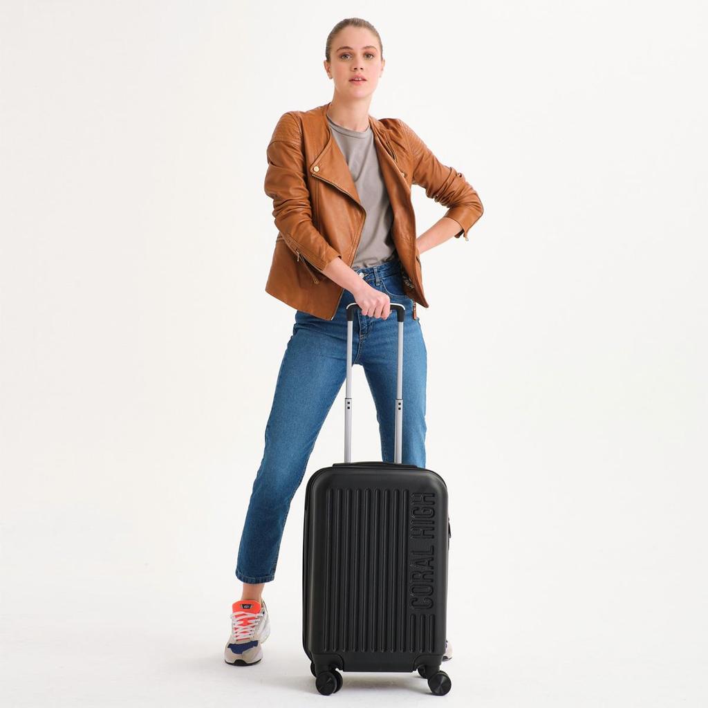 coral high Черный чемодан маленького размера из АБС-пластика 16401