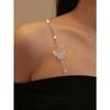 1 Pair Women's Butterfly Rhinestone Decorative Bra Straps, Fashion Sexy Off-Shoulder Hollow Strap
