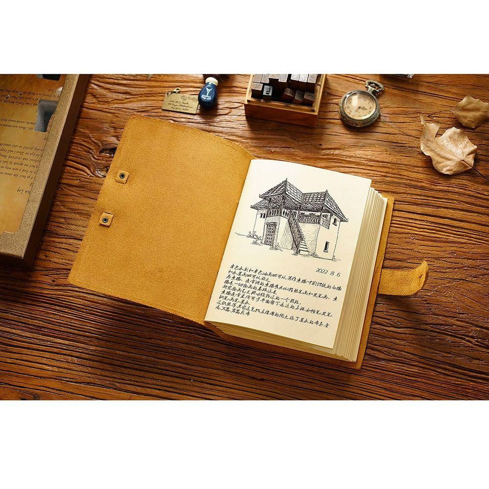 Журнал ручной работы в кожаном переплете из натуральной кожи, блокнот для зарисовок, антикварный ежедневный блокнот для записей